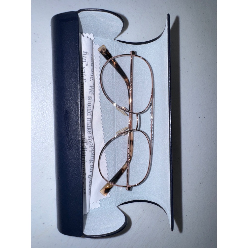 Warby Parker York 2223 Polished Rose Gold Aviator Eyeglasses with Case 53-15-145